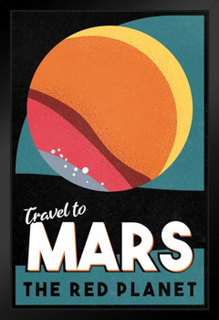 Mars The Red Planet Retro Fantasy Travel Space Solar System Science Kids Map Galaxy Classroom Chart Earth Pictures Outer Planets Hubble Astronomy Nasa Milky Way Stand or Hang Wood Frame Display 9x13