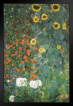 Gustav Klimt Farm Garden with Sunflowers Art Nouveau Prints and Posters Gustav Klimt Canvas Wall Art Fine Art Wall Decor Nature Landscape Abstract Painting Stand or Hang Wood Frame Display 9x13