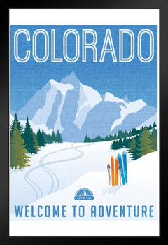 Colorado Welcome To Adventure Retro Travel Art Print Stand or Hang Wood Frame Display Poster Print 9x13