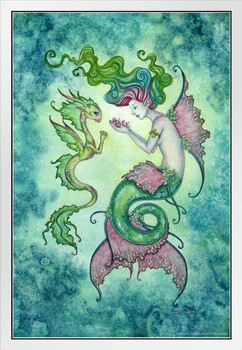 Magic Under The Water by Amy Brown White Wood Framed Poster 14x20