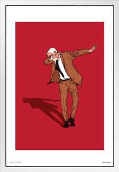 Jeremy Corbyn Dabbing Funny White Wood Framed Poster 14x20