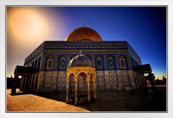 Dome of the Rock Old City Jerusalem Photo Photograph White Wood Framed Poster 20x14