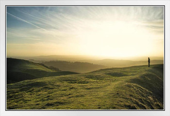 Malvern Hills Worcestershire England UK Photo Photograph White Wood Framed Poster 20x14