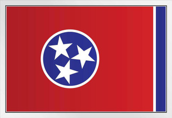 Tennessee State Flag Nashville State Flag Country Music Education Patriotic Posters American Flag Poster of Flags for Wall Decor Flags Poster US White Wood Framed Art Poster 14x20
