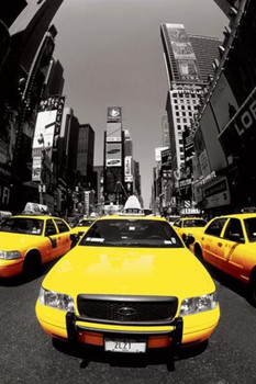 Yellow Cabs NYC Cool Wall Decor Art Print Poster 24x36