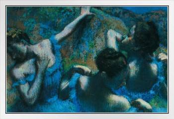 Edgar Degas The Blue Dancers Impressionist Art Posters Degas Prints and Posters Dancer Posters for Wall Painting Edgar Degas Canvas Wall Art French Wall Decor White Wood Framed Art Poster 20x14