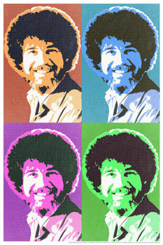 Bob Ross Pop Art Style Art Print Painting Bob Ross Poster Bob Ross Collection Bob Art Painting Happy Accidents Motivational Poster Funny Bob Ross Afro and Beard Thick Paper Sign Print Picture 8x12