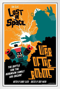 Lost In Space War Of The Robots by Juan Ortiz Episode 20 of 83 White Wood Framed Poster 14x20