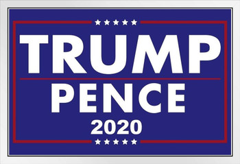 Donald Trump 2024 President Reeclect Re Election Campaign Make America Great Again Keep America Great Trump Flag American Sign Trump Merchandise MAGA 2024 White Wood Framed Art Poster 20x14