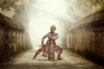 Dancing in Masked Khon Hanuman Thailand Photo Photograph Cool Wall Decor Art Print Poster 18x12