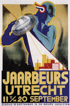 Laminated Jaarbeurs Utrecht Netherlands Exposition Dutch Holland Vintage Travel Poster Dry Erase Sign 12x18