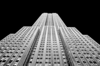 Looking up At The Empire State Building New York City Black And White Photo Thick Paper Sign Print Picture 12x8