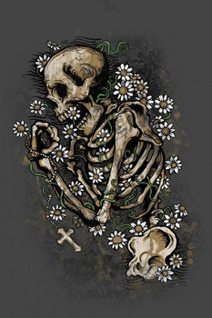 Pushing Daisies Skeleton with Crucifix Thick Paper Sign Print Picture 8x12