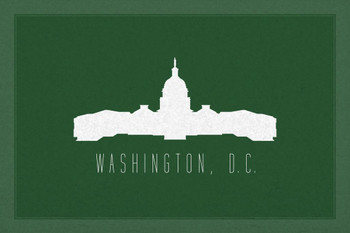 Cities Washington DC United States Capitol Green Thick Paper Sign Print Picture 12x8