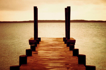 Wooden Dock Harbor Island Bahamas at Sunset Photo Photograph Thick Paper Sign Print Picture 12x8