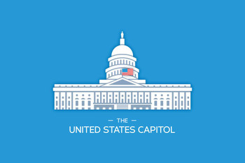 United States Capitol Building Thick Paper Sign Print Picture 12x8