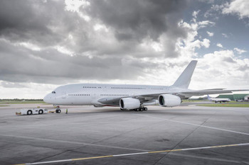 Towing Tug Moving Airbus A380 Aircraft Onto Runway Photo Photograph Thick Paper Sign Print Picture 12x8