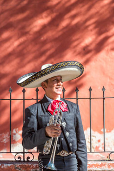 Man with Trumpet from Mariachi Group Photo Photograph Thick Paper Sign Print Picture 8x12