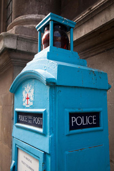 Old Police Telephone Post Call Box London England Photo Photograph Thick Paper Sign Print Picture 8x12