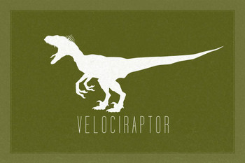 Dinosaur Velociraptor Green Dinosaur Poster For Kids Room Dino Pictures Bedroom Dinosaur Decor Dinosaur Pictures For Wall Dinosaur Wall Art Prints for Walls Thick Paper Sign Print Picture 12x8
