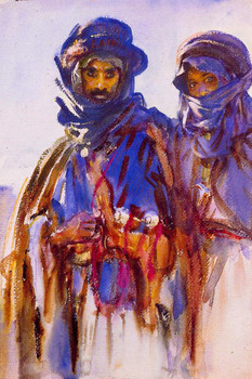 John Singer Sargent Bedouins Realism Sargent Painting Artwork Couple Portrait Wall Decor Oil Painting French Poster Prints Fine Artist Decorative Wall Art Thick Paper Sign Print Picture 8x12