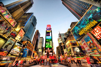 Times Square New York City NYC Illuminated Photo Photograph Thick Paper Sign Print Picture 12x8