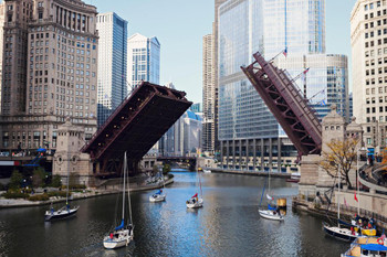 Michigan Avenue Bridge Chicago Illinois Photo Photograph Thick Paper Sign Print Picture 12x8