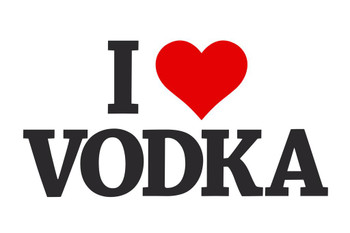 I Love Vodka White Thick Paper Sign Print Picture 8x12