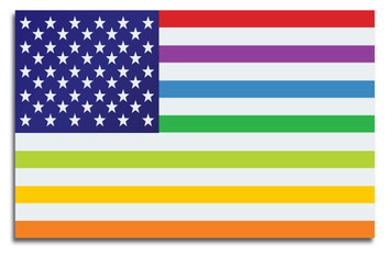 USA United States Rainbow Gay Lesbian Rights Flag Cool Wall Decor Art Print Poster 18x12