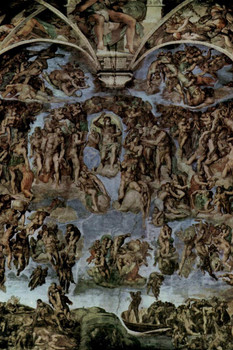 Michelangelo The Last Judgment Fresco Sistine Chapel Painting Poster Vatican City Religious Church Religion Sacred Thick Paper Sign Print Picture 8x12