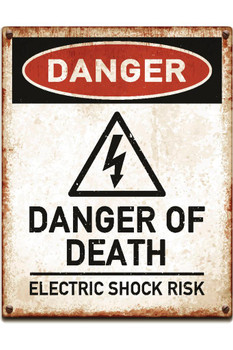 Danger High Voltage Danger of Death Electric Shock Warning Sign Thick Paper Sign Print Picture 8x12