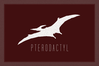 Dinosaur Pterodactyl Maroon Dinosaur Poster For Kids Room Dino Pictures Bedroom Dinosaur Decor Dinosaur Pictures For Wall Dinosaur Wall Art Prints for Walls Thick Paper Sign Print Picture 12x8