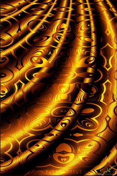 Pillars of Gold Fractal Spirit Thick Paper Sign Print Picture 8x12