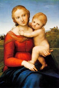 Raphael Small Cowper Madonna Fine Art Baby Realism Romantic Artwork Raffaello Prints Biblical Drawings Portrait Painting Wall Art Renaissance Posters Canvas Art Thick Paper Sign Print Picture 8x12