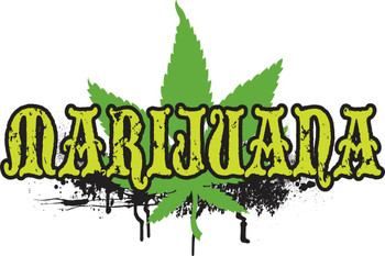 Marijuana Grunge Graphic Thick Paper Sign Print Picture 12x8