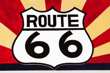 Route 66 Nostalgic Travel Road Sign Cool Wall Decor Art Print Poster 18x12