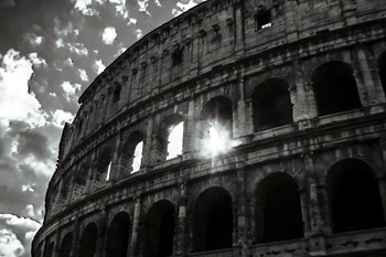 Sun Through The Colosseum Rome Italy Amphitheatre Artistic Fine Art Photograph Thick Paper Sign Print Picture 12x8