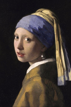 Johannes Vermeer Girl with a Pearl Earring Girl Oil Painting Vermeer Pearl Art Print Fine Art Wall Decor Woman Portrait Pearl Earring Scarf Painting Thick Paper Sign Print Picture 8x12