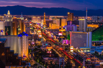 Las Vegas Strip At Twilight Photo Photograph Thick Paper Sign Print Picture 12x8