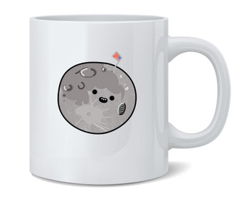 Moon Landing Cartoon Cute Science Geeky Ceramic Coffee Mug Tea Cup Fun Novelty Gift 12 oz