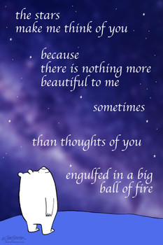 Laminated Jim Benton Bear Stars Funny Poster Dry Erase Sign 24x36