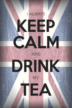 Keep Calm and Drink Tea Union Jack British Flag Cool Wall Decor Art Print Poster 12x18
