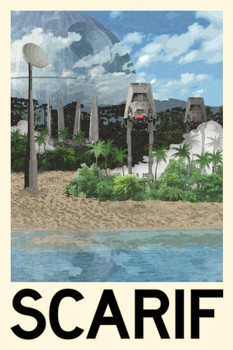 Laminated Scarif Movie Fantasy Travel Poster Dry Erase Sign 24x36