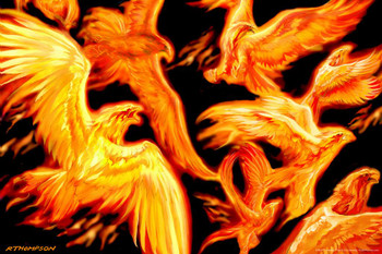 Laminated Phoenix Dawn Poster Dry Erase Wall Art by Ruth Thompson 24x36