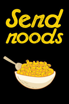 Laminated Send Noods Food Pun Noodles Pun Funny Poster Dry Erase Sign 24x36