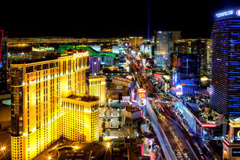 Laminated Las Vegas Strip At Night Photo Photograph Poster Dry Erase Wall Art 24x36