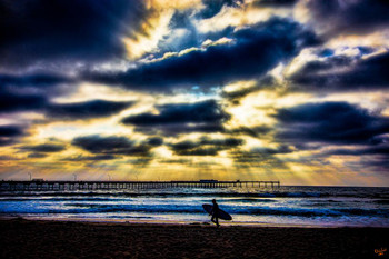 Laminated Pacific Beach by Chris Lord Photo Photograph Poster Dry Erase Sign 24x36