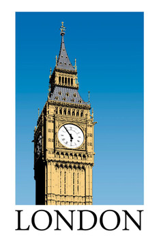 Laminated Big Ben London Travel Art Print Poster Dry Erase Wall Art 24x36