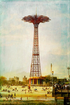 Laminated Coney Island Vintage by Chris Lord Photo Photograph Poster Dry Erase Sign 24x36