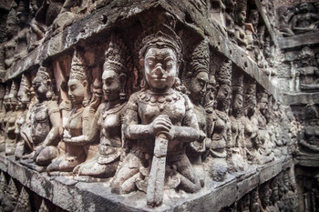 Laminated Terrace of the Leper King of Siem Reap Cambodia Photo Photograph Poster Dry Erase Sign 36x24